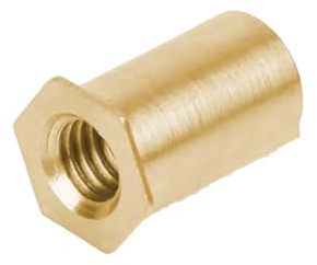 Blindnietmuttern, Sechskant-Durchgangsnietmuttern aus Messing, M4, verschiedene Größen, 60 Stück(5PCS M4X4X6)