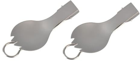 Gogogmee 2Pcs Titanium Folding Sporks Lightweight Camping Spoon Fork Outdoor Picnic Utensils Sturdy Dinnerware Set