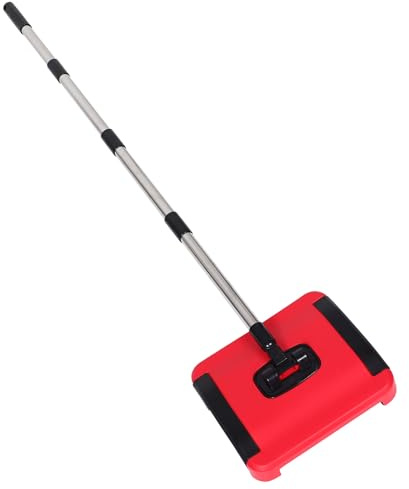 TOVINANNA Manual Carpet Sweeper with Adjustable Handle, Non-Electric Rug Cleaning Tool for Pet Hair and Dust Removal, Portable Floor Sweeper Broom for Home and Office Use