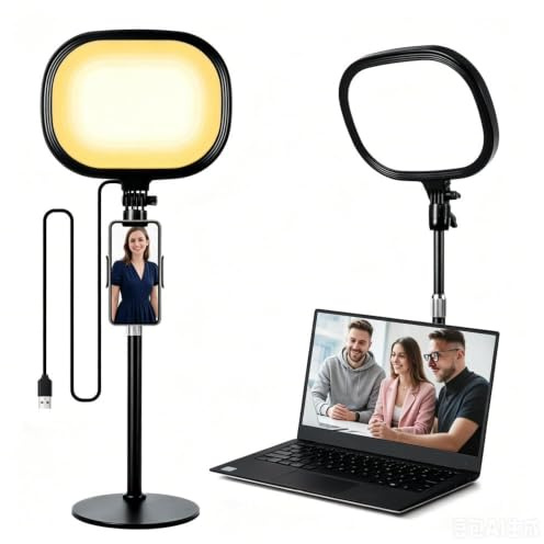 Yigeitopli Desk Video Conference Light With Stand & Phone Holder