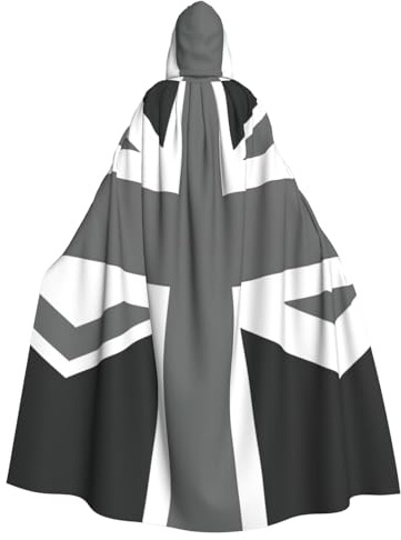 eeprty National Flag Of The United Kingdom Renaissance Fair Robe,Adult Hooded Cloak Long Cape,For Larp Medieval Cosplay Costume