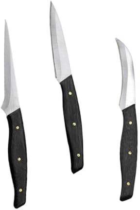 Tofficu Set di Coltelli da Intaglio per Frutta e Verdura in Acciaio Inossidabile, Facile da Usare Design Moderno per Cucina Domestica e Ristorante, 3 Pezzi