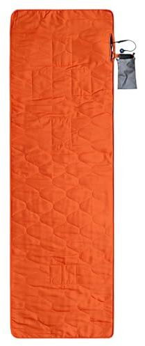 Chewtoyo Materassino riscaldato arancione, 199,9 x 62 cm, USB, 3 livelli di calore, portatile