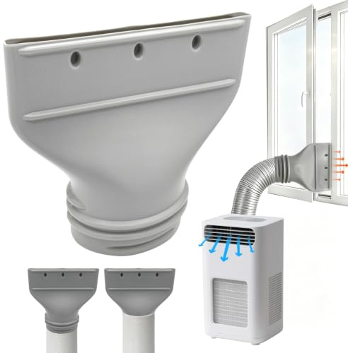 TZEKING Adaptador de Manguera de Aire Acondicionado Plano,Kit Ventana Aire Acondicionado Portátil Manguera Plana,130/150 mm para Ventana y Aire Portátil,Conector Plano para Secadora y Aire de Coche