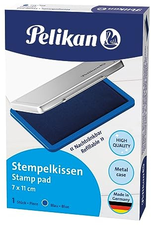 Pelikan 331017 Stempelkissen Nr. 2, getränkt, 7 x 11 cm, blau (Frustfreie Verpackung), 7x11 cm (Steki 2)