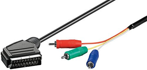 Goobay 33624 Cavo adattatore; SCART a jack RGB - Spina scart (21-pin) > 3 spina RCA (YUV / RGB)