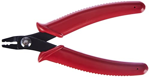Rayher pince à sertir pour bijoux pince à écraser pour sertir tous types de perles à écraser accessoire fabrication bijoux 13cm pince de sertissage en plastique & inox rouge/noir