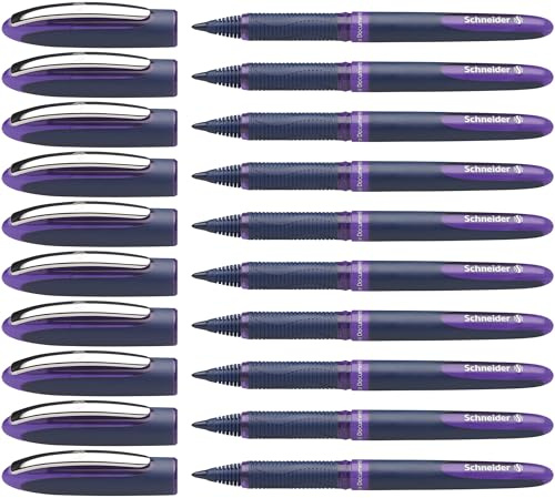 Schneider 183008 One Business Tintenroller (Dokumentenecht mit 0,6 mm Strichstärke, Made in Germany) 10er Pack,violett