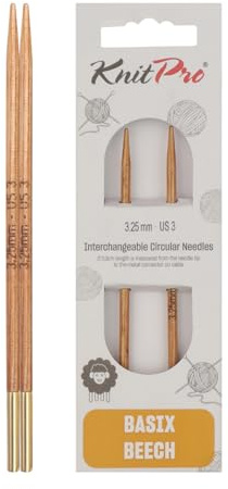 KnitPro Basix Beech Interchangeable Circular Needles 4 (10cm) | 3.25mm
