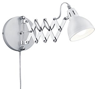 Reality Leuchten R20321031 Scissor A++ to E, Wandleuchte, Metall, E14, Weiß matt, 30 x 30 x 53 cm