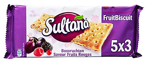 Paquetes de la porción de la galleta del arándano | Sultana | Frutos del bosque 5 x 3 piezas. | Peso total 218 gramos