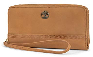 Timberland Portefeuille en Cuir RFID avec Fermeture éclair sur Le pourtour et dragonne pour Femme, One Size