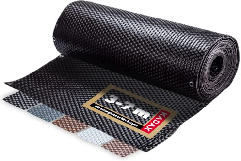 KADAX Sichtschutz für Balkon, Terrasse, Zaun, wetterfeste Sichtschutzmatte aus PE-Rattan, Balkonbespannung mit Kabelbinder, Sichtschutzzaun, Balkonverkleidung, Windschutz (0,9 m x 7 m, dunkelbraun)