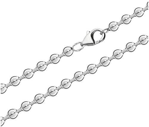 NKlaus (45-90cm Halskette und oder 19cm Armband Kugelkette 4,5mm 925 Sterlingsilber Silber Collier