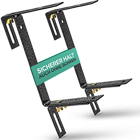 dszapaci Blumenkastenhalterung Balkon 2er Set Balkonkasten Halterung Geländer Halterung Blumenkasten Befestigung Blumenkastenhalter Verstellbar Balkonkästen Halterungen für Balkonkästen Blumenkästen