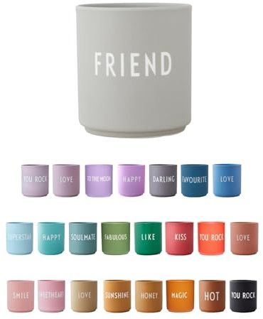 Design Letters Lieblingsbecher Grau FRIEND Tasse | Geschenke für beste Freundin | Freundschaft, Geburtstag, Dankeschön | Kaffeebecher Porzellan | Dekorativ | Tasse mit Spruch 250 Ml