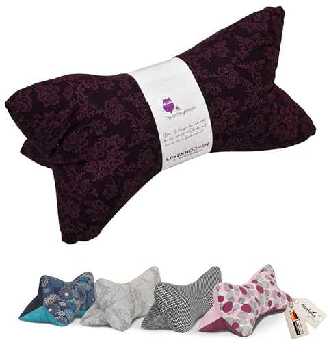 Leseknochen Nackenkissen Handmade in D, waschbar (Bordeaux dunkel)