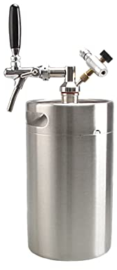 YJSG Mini-Bierfass aus Edelstahl, tragbares Heimspender-System zum Frischhalten für Zuhause, Küche, Bierbrauen, hält Kohlensäure für Handwerk, Bier, Zugluft und Hausbrau, 8 Liter
