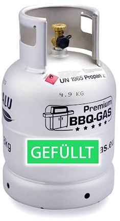 Premium BBQ Propangas-Flasche 8 kg aus Aluminum gefüllt leichte Grillgas Flasche für Grillen, Camping, Freizeit, Hobby, Handwerk und Beruf