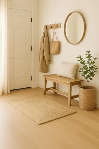 Thedecofactory - Vegetal Jute Artisanal - Tapis de Salon ou Chambre, 120cm, Naturel (50 x 80 cm, Rectangulaire)