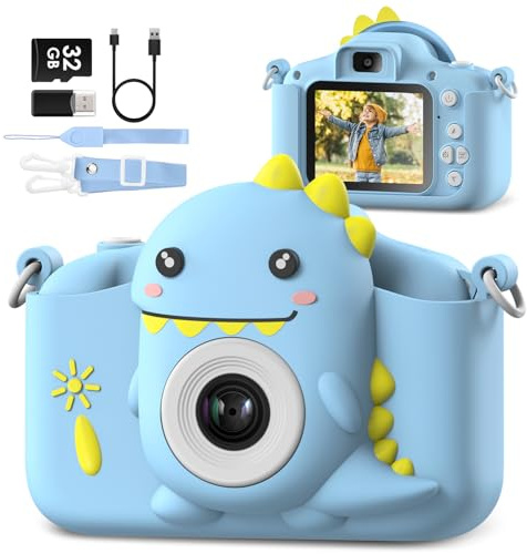 Gofunly Macchina Fotografica Bambini, 2.0 Pollici Schermo HD da 1080P Selfie Fotocamera Digitale per Bambina Videocamera Regalo per Ragazze & Ragazzi 3-12 Anni, Scheda 32GB Inclusa, Regali Giocattolo