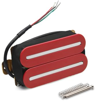 ROZILO Red Bridge Tonabnehmer Dual Hot Rail Humbucker Tonabnehmer Keramik Tonabnehmer mit 57 mm Stahlstange