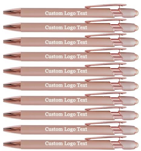 HEYZARDA Kugelschreiber mit Gravur Namen Text Logo für Büro Schule Business Stift Roségold, 50 Stück