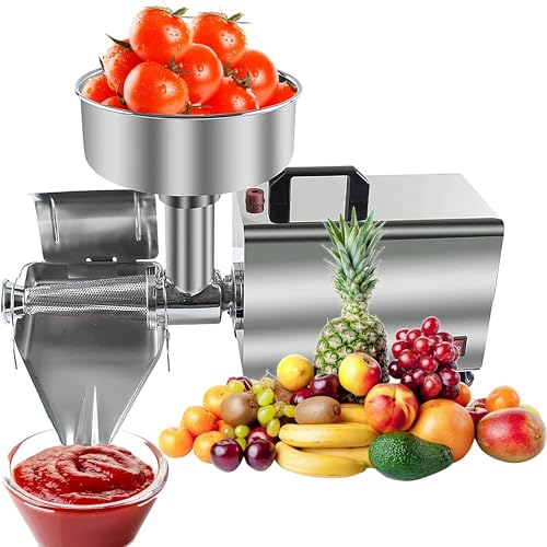 370W Tomato Strainer Machine, Stainless Steel Food Strainer and Sauce Maker, Electric Fruit Press Squeezer Jam Machine, for Canning Tomato Purees, Sauces and More