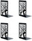 Wenrescry 2 Pares Sujetalibros, Sujeta Libros Estanteria de Metal para Oficina y Escuelas - 4 Piezas, 9,3 x 12 x 17,2 cm/Negro