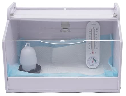 48×30×30cm Kükenaufzuchtbox, Kleintiere Manuelle Inkubatorheizung, Geflügel Kükenbrüter mit Wärme Lampe & Thermometer für Hühnerenten Vögel