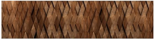 wandmotiv24 Fototapete panorama Geometrisches Holzmuster, selbstklebende Strukturtapete 260g - Klein (200x50cm) Holz, Muster, braun, Maserung, Textur M0098