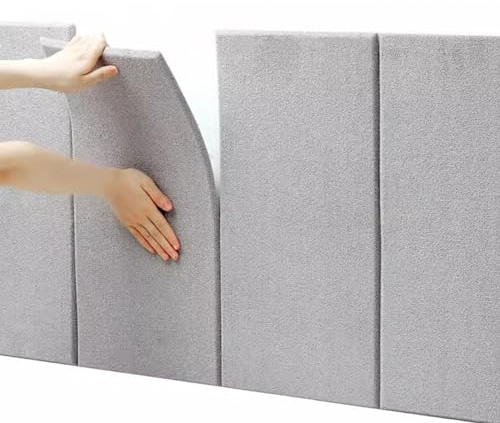 Kopfteil Wandkissen Wandpolster Bett - Wandpaneele Selbstklebend - Kinderzimmer, 30x60cm, 5PCS, Isolierung, Wandpolsterung Wandschutz Bett Polsterpaneel Wandverkleidung (Farbe : Gray)