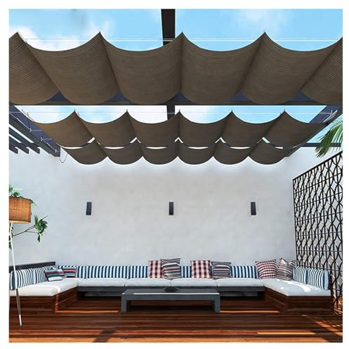 Vele ombreggianti,Tenda avvolgibile scorrevole a forma di U per esterni,Tenda a vela parasole retrattile per patio,Vela ombreggiante a filo scorrevole per esterni (Size : W3.2*L14m/W10.50*L45.93ft)