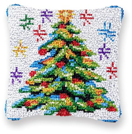 RmKbe Latch Hook Kit Pillow Latch Hook Embroidery Kits Christmas Home Decoration DIY Crochet Yarn Kits Pillowcase Sewing Making Kits for Embroidery Home Decoration