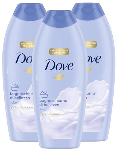 Dove Bagnoschiuma Di Bellezza Talco 750 Ml (3, Unità)