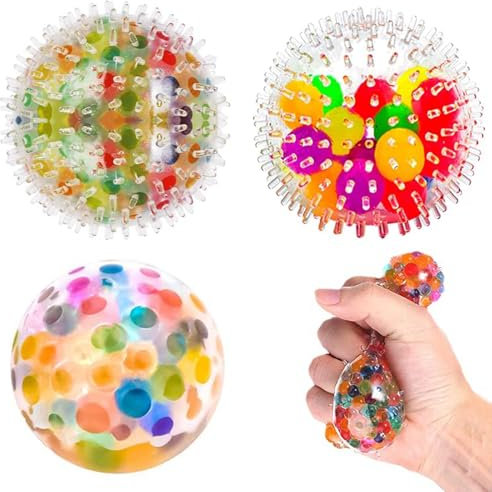 YALiya 3 Stück Stressball für Erwachsene, Antistressball Kinder, Hand Therapie Bälle für Entspannung, Drücken und Kneten Sie den Weichen Ball, um Ängste Abzubauen und das Gehirn Abzulenken