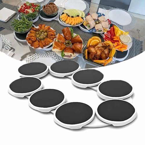 FORRTY Lazy susan turntable Tabletop Rotating Serving Tray Dining table lazy susan Swivel Dinner Plate Portable Tray Shelf 360° Rotating Serving Tray for Dining Table Multifunctional Reusable Portable