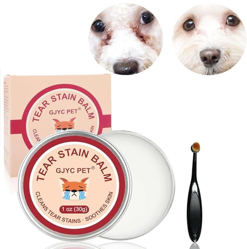 UieaMsio Baume Anti-Taches de Larmes pour Chiens et Chats avec Pinceau Professionnel – Soin Naturel des Yeux, Nettoie en Douceur, sans Irritation, 30 g