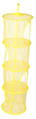 Warmhm 1 Stück Faltbarer Hänge Korb Organizer Zur Aufbewahrung Von Auto Stickig Spielzeugeimer Körbe Großer Spielzeugkorb Trocknen Weiden Haustier Griffe Netze Polyester Yellow