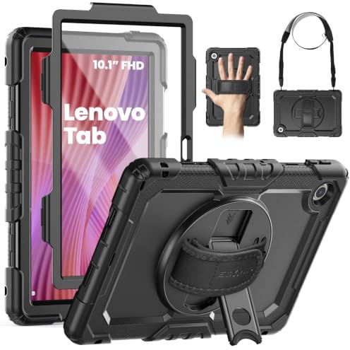 SEYMAC Hülle für Lenovo Tab 10,1 Zoll 2025 (TB-311FU/TB-311XU), Schwarz