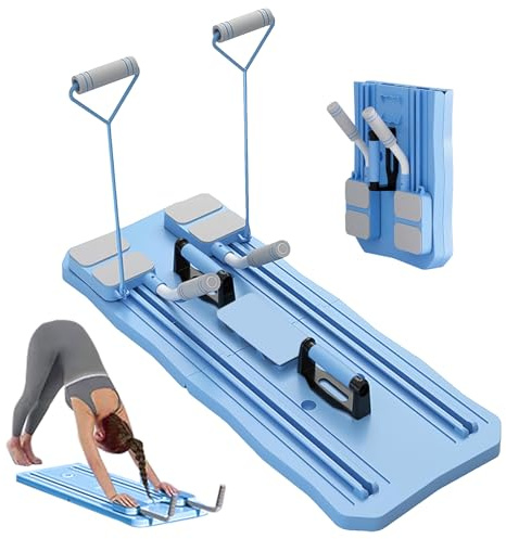 Upgraded Pilates Reformer Machine for Home 2025, Foldable Pilates Reformer Full Body Fitness Board, Multifunctional Abdominal Board, Ab Roller Board Workout Trainer (Blue)