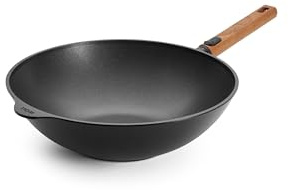 WOLL – Wok et poêle à sauté Eco Logic QXR Ø 32 cm avec manche amovible en bois – wok antiadhésif sans PFAS, compatible four – poêle induction – poêle pour induction – wok