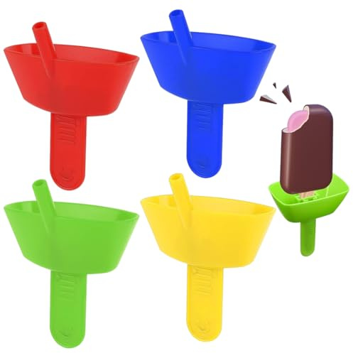 GXGM 4 Stück Tropffrei Eis am Stiel-Halter für Kinder, Silikon Eishalterung für Kinder, Wiederverwendbarer Eis Halter, Eis Tropfschutz für Jungen＆Mädchen, Mehrfarbig