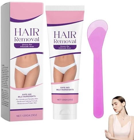 Haarentfernungscreme für Frauen - Enthaarungscreme für empfindliche Haut im Intimbereich, Schambereich, Bikini, Körper, Beine und Achselhöhlen - sanfte Formel für alle Hauttypen (1)