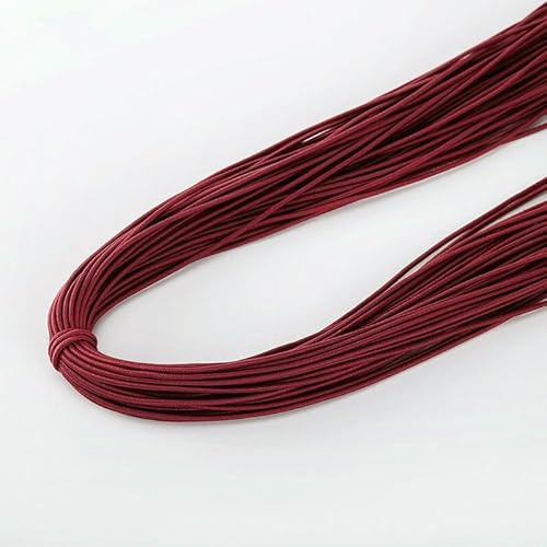 Banda elástica redonda de poliéster de 2 mm de colores, de 5/10 m, con núcleo de goma envuelto, cuerda elástica de alta elasticidad, accesorio de costura DIY, 02, 2 mm, 5 m