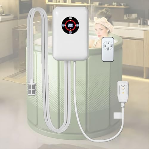 Weyot Chauffe-Eau pour Bain-Marie, Thermostat de Bain, température constante de 30 à 43 °C, pour Seau, Baignoire, Petite Piscine, Cadeau de Noël ou d'anniversaire.White,22x14.8x7.5cm