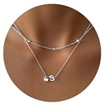 LOLIAS Gold/Silber Herz Kette mit Buchstaben Namen Kette Edelstahl 14K Goldkette Damen Mit Herz Buchstaben Anhänger Layering Gold Personalisierte Kette Mädchen Geschenke Schmuck