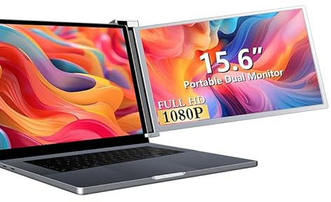 All Home Basics Monitor Portátil para Portátil, Extensor de Pantalla para Portátil de 15.6 FHD 1080P IPS 300nit Doble Pantalla, Funciona con Mac Windows Android Chrome Linux, Altavoces Incorporados