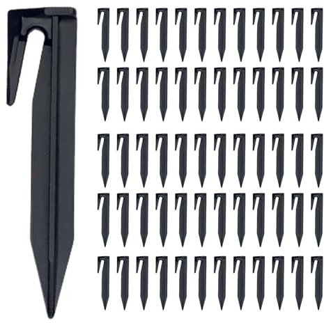 Picchetti da terra da 200 pezzi, 3, 3 picchetti in plastica a forma di J, ancoraggi da terra pratici e professionali, per recinzione per animali domestici, tenda da campeggio, plastica per g