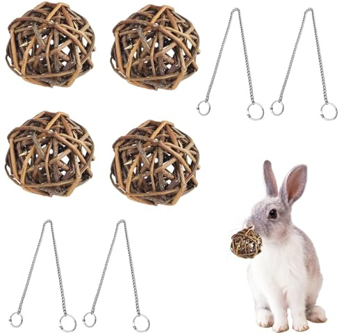 ZYEKIU Jouet Lapin 4 Pièces Lapin Accessoires Jouet pour Lapin 4 Chaînes